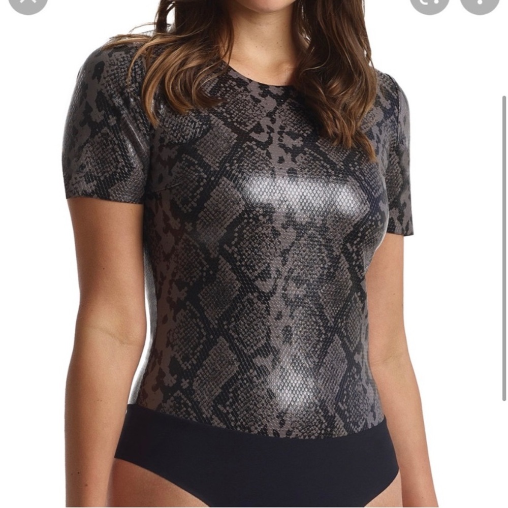 Commando | Faux Leather Snakeprint Bodysuit